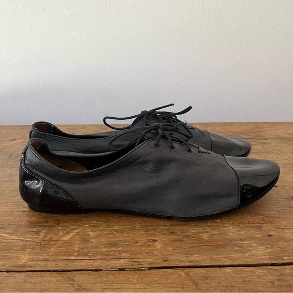 rag & bone Shoes Rag Bone Ultrasoft Black Leather Laceup Flats With